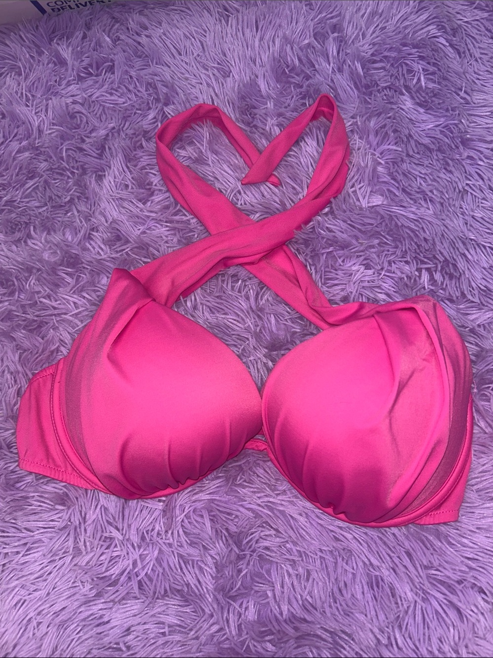 VENUS Bright Pink Halter Push-Up Bikini Top